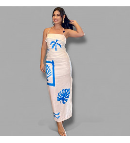 Vestido Midi Beach Decote Reto com Alças - OPEN The Surf Club