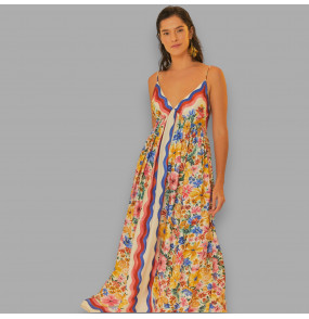 VESTIDO LONGO LENCO FLORA