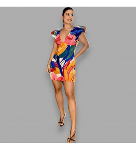 Vestido Curto Estampado Luiza