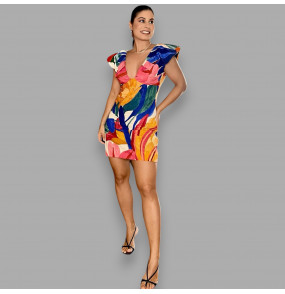 Vestido Curto Estampado Luiza