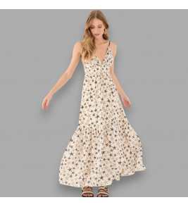 Vestido Longo Estampa Estelar