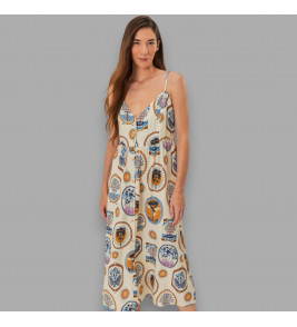 Vestido Midi Estampado Janelas do Cerrado