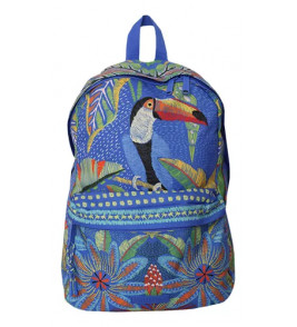 Mochila Farm Xodó Tapete De Tucano Cor Azul